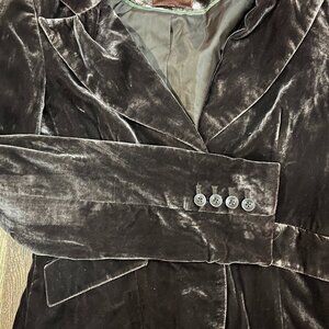 Vintage Y2K Smart Set Size 5 Brown Velvet Velour Blazer Witchy Practical Magic